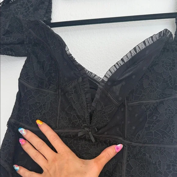 For Love And Lemons Black Lace Mini Dress - Picture 5 of 10